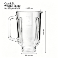Pièces de rechange fiables pour pot de mixeur en verre sodocalcique compatible Sanyo Vaso Repuesto 1.5L 50oz 999 A05 A04 Prix promotionnel