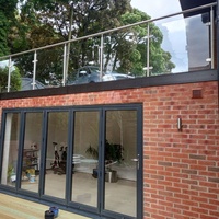 Poteaux de garde-corps en verre Système de garde-corps en acier inoxydable 304 Panneaux de verre pour escalier Balcon Villa-Rouille/Résistant à l'eau Montage au sol
