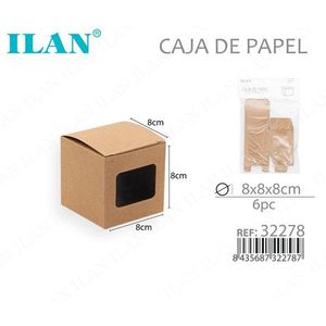 Scatola in Carta Kraft 8x8x8 Cm con Finestra per Cupcake - Product Image 3