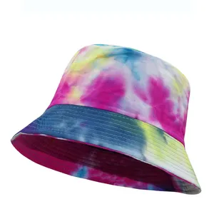 Sombrero de cubo con tinte de corbata, personalizado, bordado, reversible, liso, unisex, muestra gratis, venta al por mayor