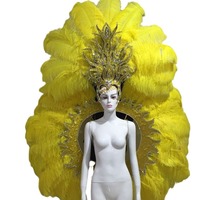 Tocado de Plumas Unisex para Danza, Actuaciones, Disfraces de Samba, Carnaval, Halloween, Bar