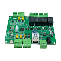 Placa de Relés de Control de Automatización Industrial con Montaje en Riel DIN, 4 Entradas Digitales Modbus TCP/IP/RTU, 4 Salidas de Relé, 8AI, 2AO