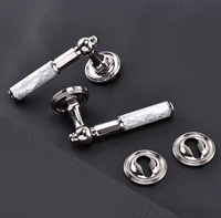 Offre Spéciale – Serrures de Porte d'Hôtel en Laiton Massif avec Coque Naturelle, Nickel Argenté, Serrure Magnétique Silencieuse