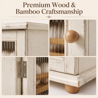 Boîte de rangement à œufs à trois niveaux en bambou blanc, avec porte en acrylique rainurée, support à œufs, espace de rangement supérieur, organisateur d'œufs, idéale pour la cuisine