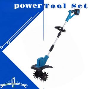 Nouvelle <span class=keywords><strong>motobineuse</strong></span> électrique compacte à affichage numérique au lithium, micro-tilleur rotatif pour usage domestique et agricole, bleu/noir/argent - Product Image 1