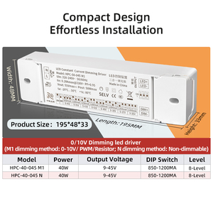 محرك إضاءة <span class=keywords><strong>LED</strong></span> بتيار ثابت وخفيف التعتيم 0/1-10 فولت، 25-36 واط، 40 واط، 900 مللي أمبير، 1 أمبير، 1000 مللي أمبير، 1.2 مللي أمبير من الشركة المصنعة لإضاءة اللوحات - Product Image 2