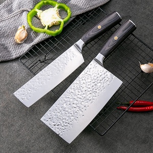 Vendita calda 3 pezzi di coltelli da cucina professionali in acciaio per forgiare verticali <span class=keywords><strong>Set</strong></span> di coltelli da Chef con manico in legno marrone realizzato in acciaio di alta qualità - Product Image 5