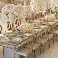 Acryl Ess-Set 6 Stühle Holz Holz Restaurant Hochzeit Runde Möbel Küche Top Esszimmer Marmor Bankett Tisch