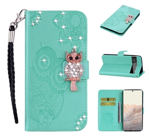 Pour <span class=keywords><strong>Google</strong></span> <span class=keywords><strong>Pixel</strong></span> 9 8 7 6 Pro Pixel6 5 <span class=keywords><strong>4A</strong></span> 5G Bling diamant hibou <span class=keywords><strong>portefeuille</strong></span> étui en cuir luxe Flip téléphone cartes fente support couverture - Product Image 4