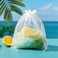 Sac cadeau en organza avec cordon de serrage, pochettes transparentes en maille pour bijoux, fleurs séchées et emballage de bonbons pour fêtes