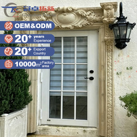 Cadre de porte extérieur en GRC sculpté sur mesure, texture pierre calcaire, taille personnalisée, pour villa, cour, décoration de façade