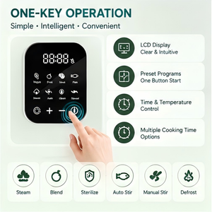 Procesador de Alimentos para Bebés de Vidrio de Alta Calidad y Bajo Ruido, Calentador de <span class=keywords><strong>Biberones</strong></span>, Vaporizador de Purés para Uso en Casa, Auto y RV - Licuadora Infantil Multifuncional - Product Image 2