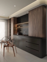 Kostenloses Design Umweltfreundliches Modernes Holz-Sideboard Aufbewahrungsschrank mit Kühlung Luxuriöse Ess- und Wohnzimmermöbel