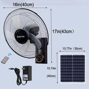 18000mah 16 Inch Rechargeable Solar Powered Wall Fan With Remote Solar Lithium Battery for Office Room Home TYF-008 Solar Power - Product Image 3