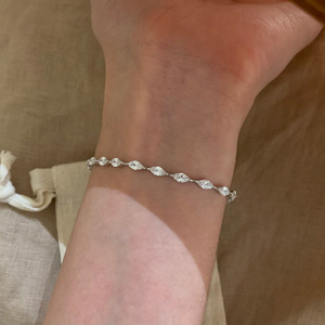 Pulsera de Plata de Ley 925 de Lujo, Antideslustre, Hipoalergénica, Venta al Por Mayor, Lista para Enviar, para Mujeres y Niñas, Regalo - Product Image 1
