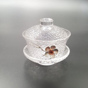 <span class=keywords><strong>Gaiwan</strong></span> en verre artisanal résistant à la chaleur pour la préparation du thé, idéal pour les ensembles de service. - Product Image 2