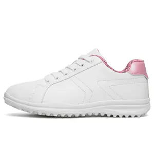 Selling style women latest outdoor golf shoes lace up style white color sports shoes Professional sneakers golf shoes