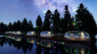 Nouvelle conception de maison bulle, dôme transparent en PC de 2 à 7 m, maison capsule pour l'hébergement touristique, utilisation pour les petites entreprises