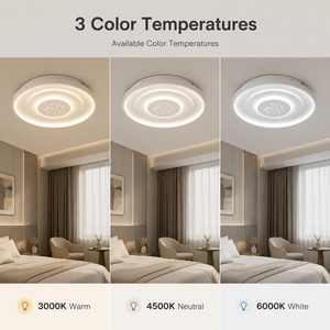 โคมไฟเพดาน LED ทรงกลมทันสมัย ​​อะคริลิคเหล็กติดพื้นผิวสามสีสำหรับห้องนอนห้องนั่งเล่นตกแต่งบ้านในร่ม - Product Image 4