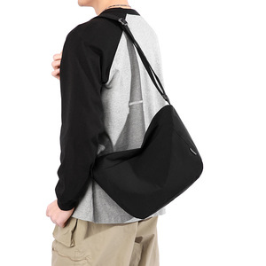 Sac à bandoulière en nylon uni personnalisé avec logo, décontracté, unisexe, sacs à main simples pour femmes, grand sac de shopping portable - Product Image 6