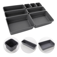 8 pièces organisateurs de tiroirs ménage anti-poussière bureau papeterie boîte de rangement femmes maquillage organisateur pour cuisine salle de bain accessoires