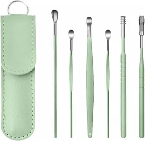 6PCS कान क्लीनर वैक्स हटाने उपकरण लाठी कान का गंधक पदच्युत Earpick Curette कान लेने सफाई कान Cleanser चम्मच स्वास्थ्य देखभाल earpick