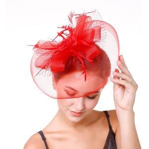 2025 nuovo Design elegante chiesa per <span class=keywords><strong>il</strong></span> giorno del partito cappelli Fascinator accessori per capelli da sposa donna <span class=keywords><strong>cappello</strong></span> piuma - Product Image 3