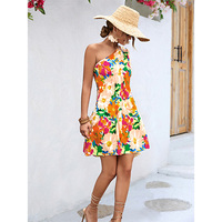 2025 nouveau Style impression personnalisée Style hawaïen 100% rayonne femmes robe de plage personnalisé en gros épaules inclinées Aloha femmes robe