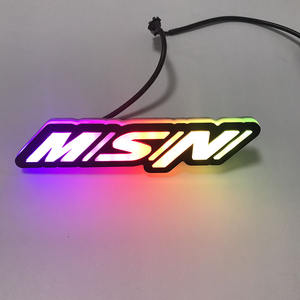 3d מותאם אישית זרימת rgb מותג המכונית פגוש תג קישוט עגלת גולף סמל סמל עבור המכונית סורג מכונית - Product Image 5