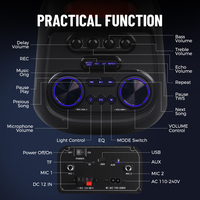 Altavoz Karaoke Multifuncional RGB SING-E CQS-6617 con Bluetooth, Incluye Micrófono Inalámbrico y Control Remoto