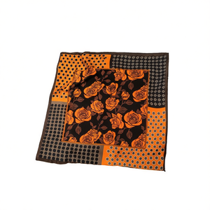 Pañuelo cuadrado pequeño con puntos de rosa, 70x70 cm, accesorio de moda para mujer - Product Image 1