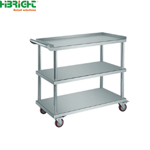 Heavy Duty Mobile Food <b>Warmer</b> Trolley Brushed Matt Stainless Steel 3 Layer Food Holding Display Trolley With Mobile Wheels - Product Image 3