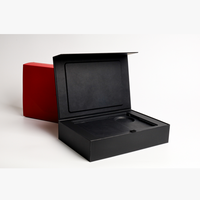 Boîte cadeau magnétique pliable Jiahui noire avec finition mate premium, revêtement UV, doublure en éponge et fermeture magnétique cachée