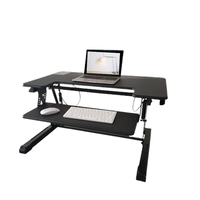 Support de levage à ressort à gaz pour bureau ergonomique double avec clavier et support pour ordinateur portable