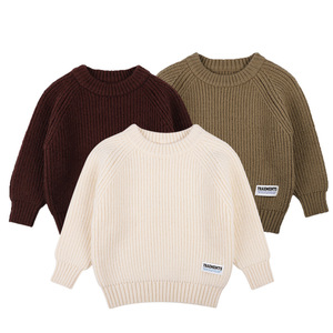 <span class=keywords><strong>Pull</strong></span> en coton tricoté pour enfants, col rond, uni, pour garçons, automne-hiver, pour garder au chaud - Product Image 6