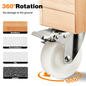 OEM Hochwertige Materialhandhabung Transport Weiße <span class=keywords><strong>3</strong></span>-Zoll 4-Zoll 5-Zoll Mittelschwere Nylon Edelstahl Schwenkbare Laufrollen - Product Image 5