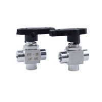 Vanne à bille à 3 voies en acier inoxydable 304 haute pression, filetage femelle NPT BSPP 1/4 3/8, pour le contrôle de l'eau, du gaz et de l'huile
