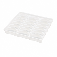 Boîte de rangement multi-compartiments en PP antiadhésive pour dumplings, stable et empilable, de qualité alimentaire, pour emballage de potstickers
