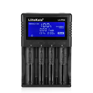 LiitoKala 4 पोर्ट ली आयन 2A स्मार्ट तेजी से चार्ज कार दीवार चार्जर लिथियम नी, महाराष्ट्र 26650 lifepo4 18650 रिचार्जेबल बैटरी चार्जर