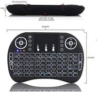 Keyboard Mini i8 2.4G, Mouse udara tanpa kabel dengan Touchpad dan Keyboard mini nirkabel untuk TV pintar