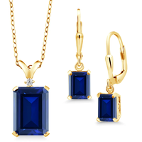 Ensemble de bijoux en argent sterling 925 avec pendentif boucles d'oreilles pendantes et collier, orné d'un diamant Moissanite taille émeraude couleur D et d'un halo de diamants, avec chaîne en câble
