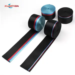 M flag style navy blue red strips polyester universal car seat safety belts for BMW