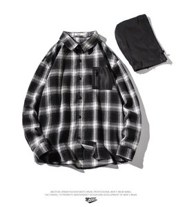 High Quality Fashion 100% Cotton American Men Long Sleeve Men's Casual <strong>Flannel</strong> Plaid Shirt Man Dismountable Hoodie <strong>Jacket</strong> - Product Image 5