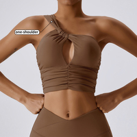MIQI – soutien-gorge de sport, Design de vêtements, une épaule, Scrunch Yoga, hauts d'entraînement, Gym, femmes, vêtements de sport, une épaule