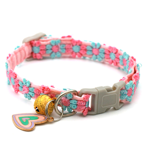 Elegant Ins Style Floral Polyester Dog & Cat Collar for <b>Small</b> Pets Cute Lace Design with <b>Bell</b> Charm 8 Colors - Product Image 5