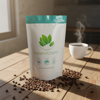 Sachet Doypack en aluminium mat, sac personnalisé recyclable avec valve de dégazage unidirectionnelle pour l'emballage de grains de café de spécialité