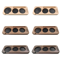 Station de Tamper en Bois 51mm 53mm 58mm avec Emplacement pour Tamper et Distributeur, Organisateur d'Outils d'Espresso pour Barista et Cuisine