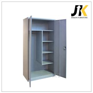 2 Door Steel Storage Cabinet Low Price Steel Almirah Metal Modern Bedroom <strong>Wardrobe</strong> Closet with Adjustable <strong>Shelves</strong> - Product Image 2