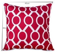 Housse de Coussin Décoration d'Intérieur Géométrique Marocaine Rouge et Blanc, Housse de Coussin Carrée 18*18 Pouces en Polyester