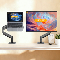 Support d'ordinateur portable réglable en acier allié Khcoohoo pour écran de 10 à 17 pouces, inclinable à 90 degrés, rotatif, réglable en hauteur